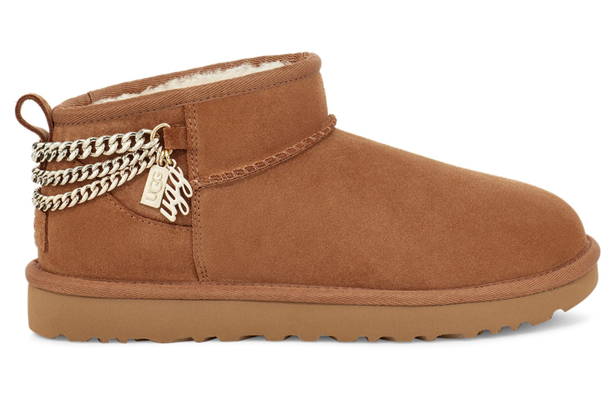 (W) UGG Classic Ultra Mini Chains Fleece Lined Brown 圖 2