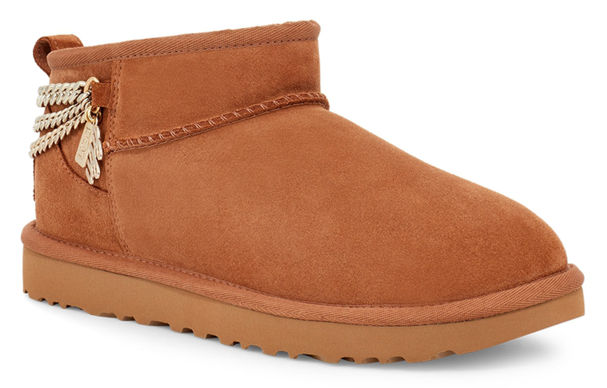 (W) UGG Classic Ultra Mini Chains Fleece Lined Brown 圖 3