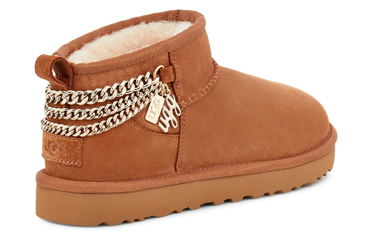 (W) UGG Classic Ultra Mini Chains Fleece Lined Brown 圖 4