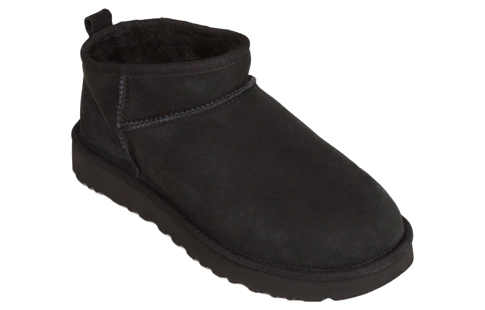 (W) UGG Classic Ultra Mini Fleece Lined Brown 'Black' 圖 2