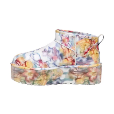 (W) UGG Classic Ultra Mini Platform Boots 'Collina Strada Light Blue Floral'