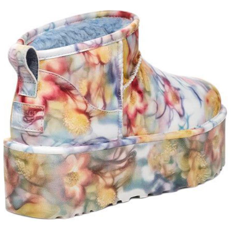 Purchase (W) UGG Classic Ultra Mini Platform Boot Collina Strada Biru Muda Bunga 1170171-LLF