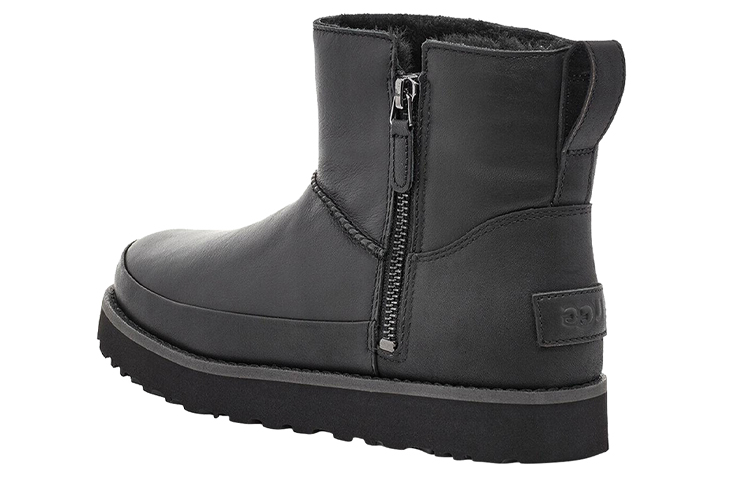 Lookbook UGG 側拉鏈保暖舒適 雪地靴 女款 黑色