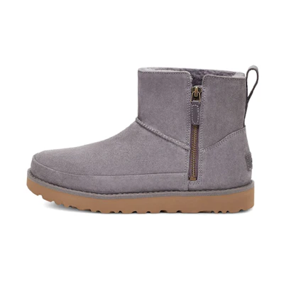 (W) UGG Classic Zip Mini Suede 'Grey'