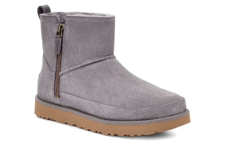 (W) UGG Classic Zip Mini Suede 'Grey' 圖 3