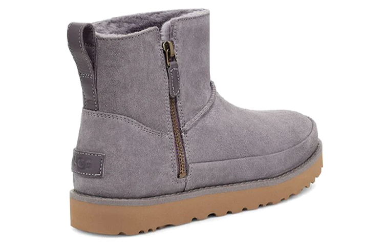 (W) UGG Classic Zip Mini Suede 'Grey' 圖 5