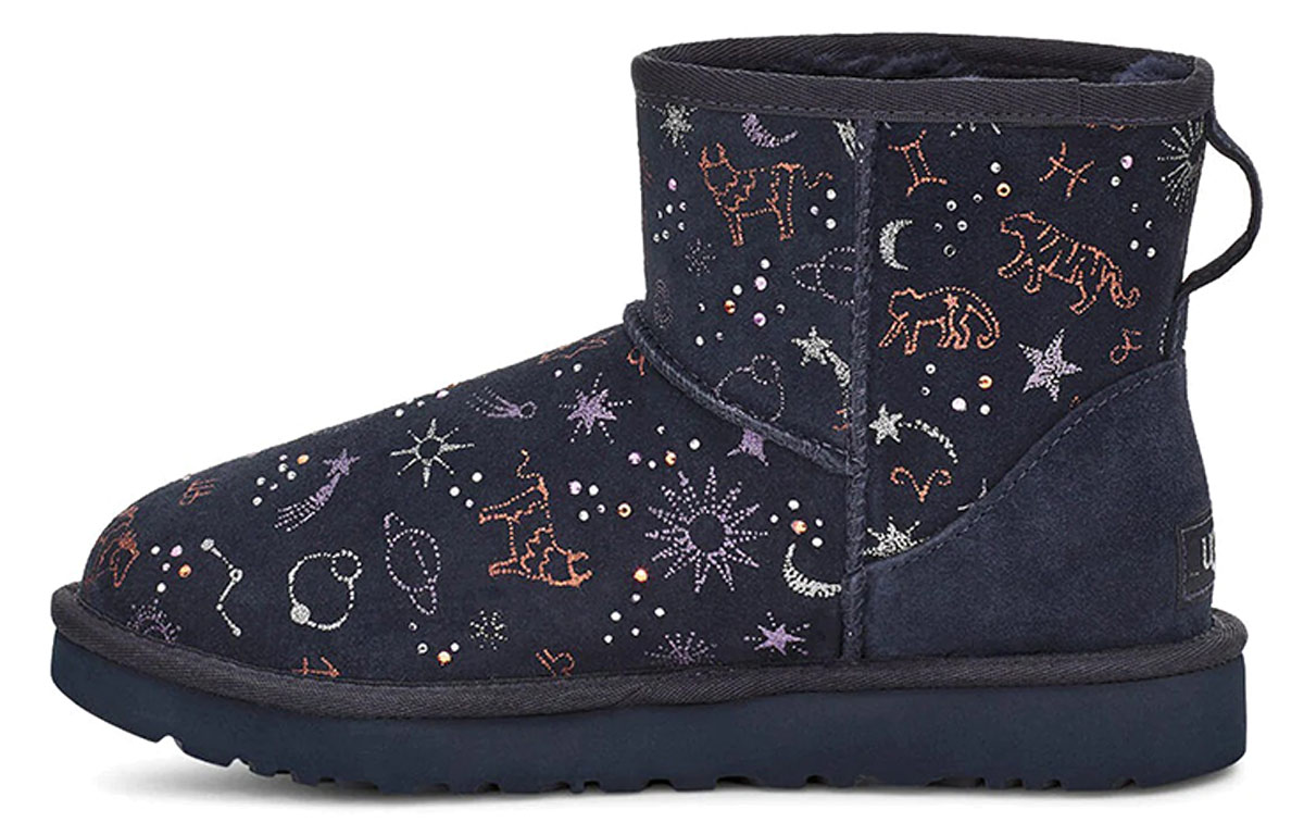 (Women) UGG Classic Zodiac Mini Fleece Lined Navy Blue 1112516-SNGH