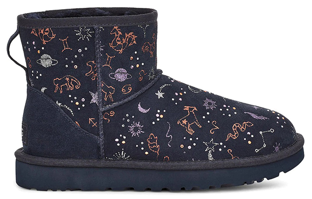Order (Women) UGG Classic Zodiac Mini Fleece Lined Navy Blue 1112516-SNGH