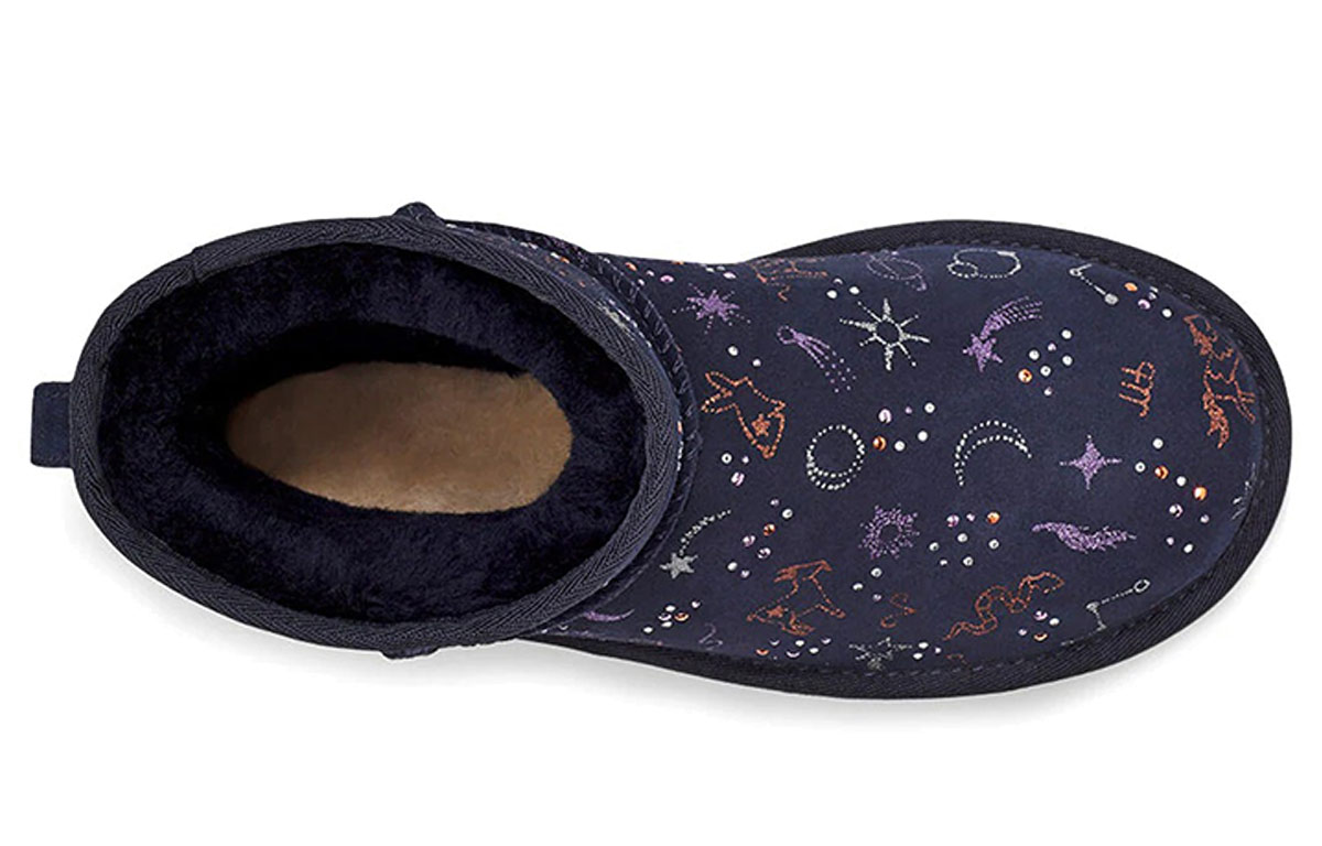 Purchase (Women) UGG Classic Zodiac Mini Fleece Lined Navy Blue 1112516-SNGH