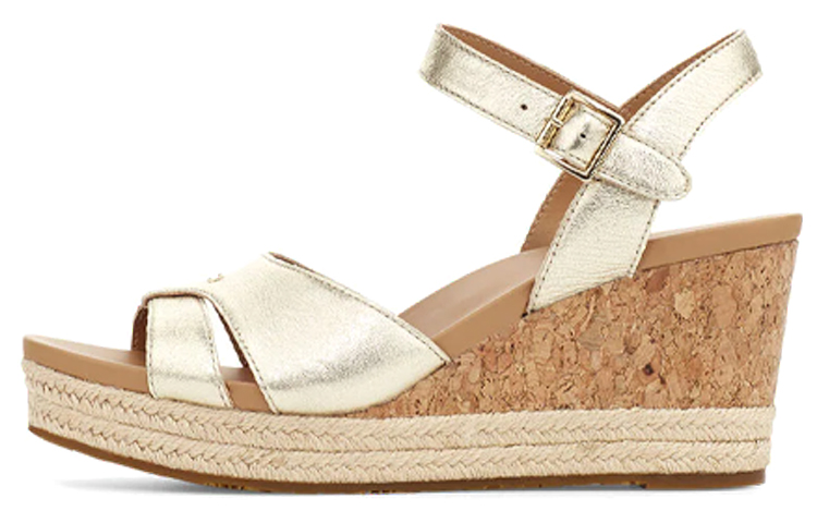 (Women) UGG Cloverdale 'Metallic Gold Wedge Sandal' 1111069-GOLD