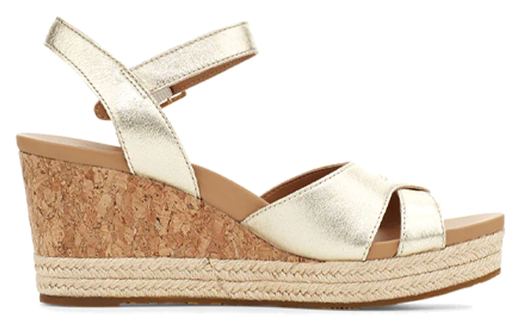 Order (Women) UGG Cloverdale 'Metallic Gold Wedge Sandal' 1111069-GOLD