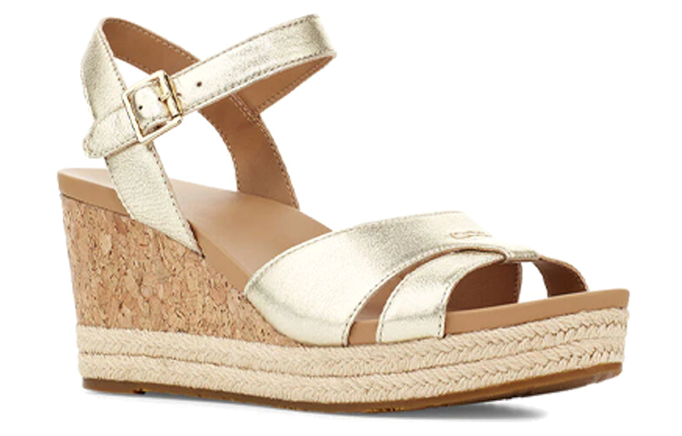 Lookbook (Women) UGG Cloverdale 'Metallic Gold Wedge Sandal' 1111069-GOLD