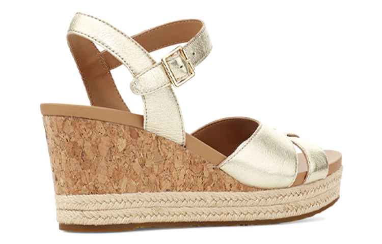 Purchase (Women) UGG Cloverdale 'Metallic Gold Wedge Sandal' 1111069-GOLD