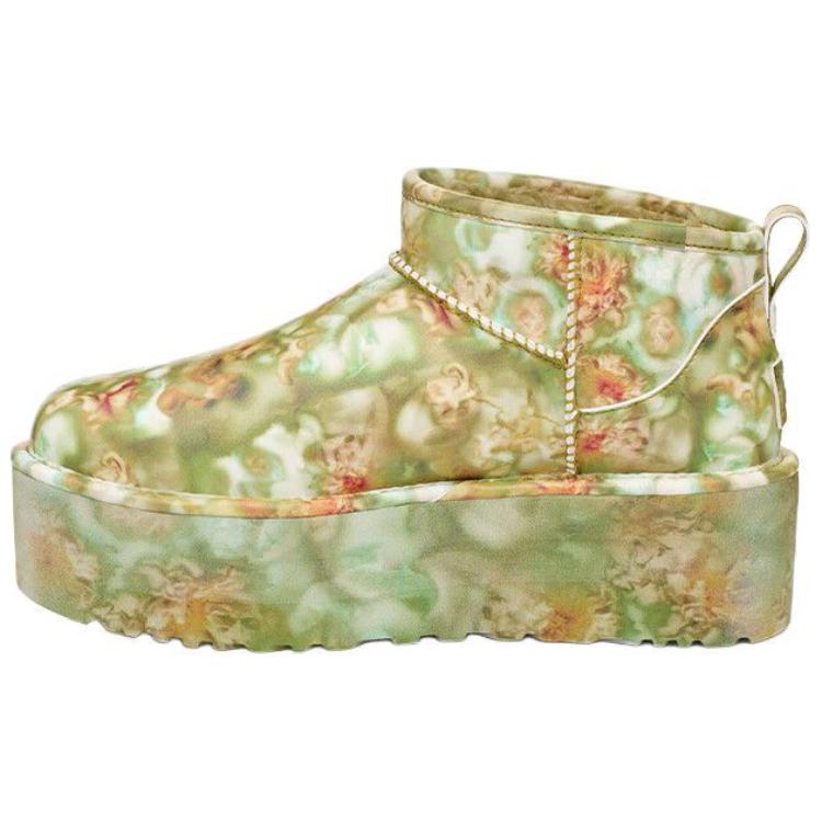 (Women) UGG Collina Strada x Classic Ultra Mini Platform Boot 'Green Floral' 1170937-GRNF