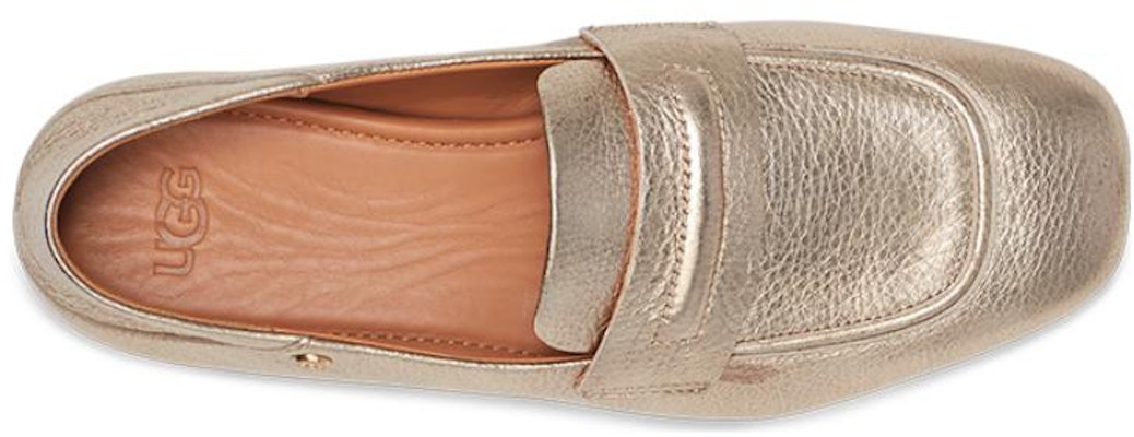 UGG 牛皮 舒適軟底 粗跟 中低筒鞋 女款 淡金屬色 Lookbook UGG 牛皮 舒適軟底 粗跟 中低筒鞋 女款 淡金屬色
