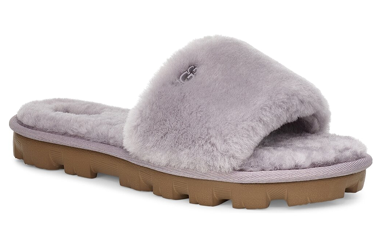 Lookbook (Women) UGG Cozette Slide 'Simplistic Casual Fuzzy Fashion Slipper Grey Purple' 1100892-SAMT