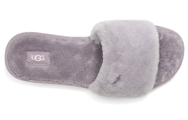 Shop (Women) UGG Cozette Slide 'Simplistic Casual Fuzzy Fashion Slipper Grey Purple' 1100892-SAMT
