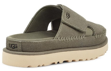 UGG 金星交叉滑 二層牛皮 交錯舒適 時尚涼鞋 女款 苔綠色 Lookbook UGG 金星交叉滑 二層牛皮 交錯舒適 時尚涼鞋 女款 苔綠色