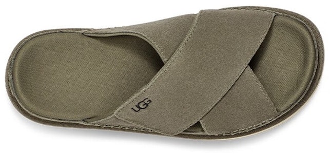 UGG 金星交叉滑 二層牛皮 交錯舒適 時尚涼鞋 女款 苔綠色 Shop UGG 金星交叉滑 二層牛皮 交錯舒適 時尚涼鞋 女款 苔綠色