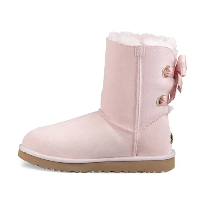 (W) UGG Customizable Bailey Bow short Fleece Lined Pink Red