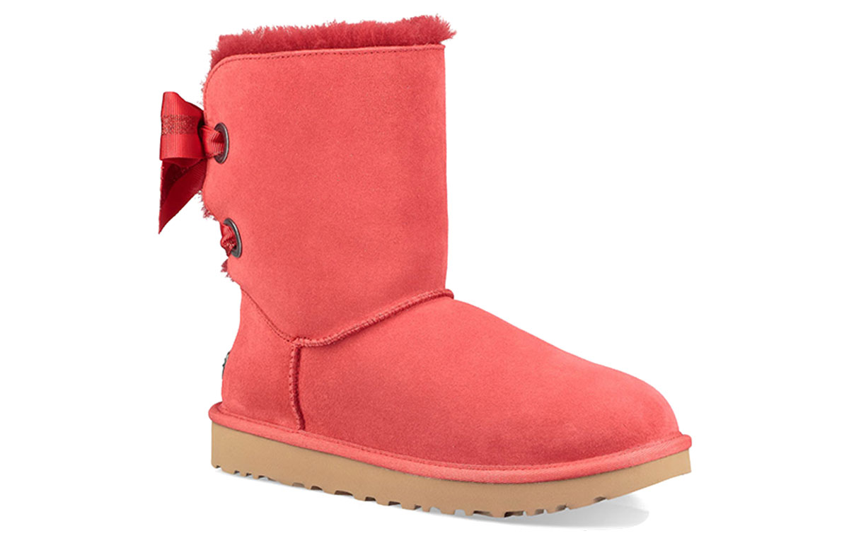 Lookbook (W) UGG定制Bailey Bow短款红色羊毛内衬靴子 1098075-RBRD