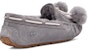 (W) UGG Dakota Bow Pom 'Shade' kasut bulu selesa wanita. 1124030-SHA