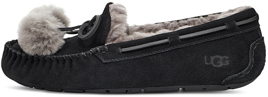 (Women) UGG Dakota Bow Pom 'Black' 1124030-BLK (Women) UGG Dakota Bow Pom 'Black' 1124030-BLK