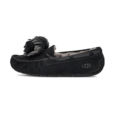(W) UGG Dakota Bow Pom 'Black'