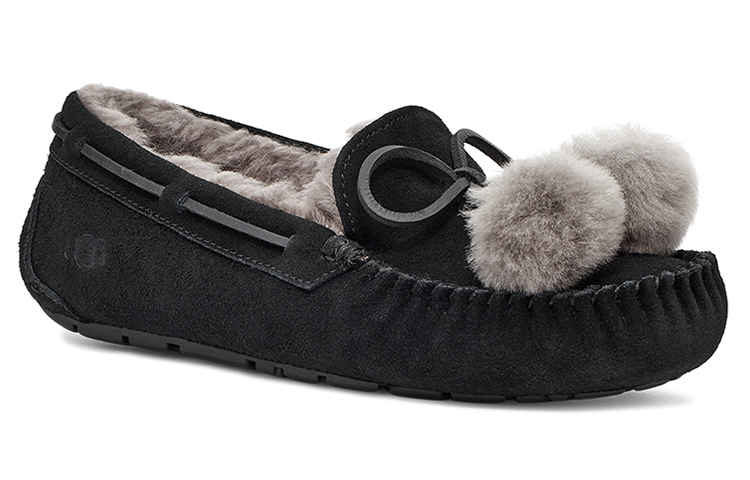 Lookbook (W) UGG Dakota 领结毛球款 '黑色' 1124030-BLK