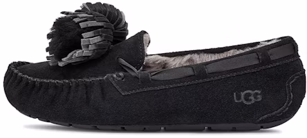 (Women) UGG Dakota Bow Pom 'Black' 1124031-BLK (Women) UGG Dakota Bow Pom 'Black' 1124031-BLK