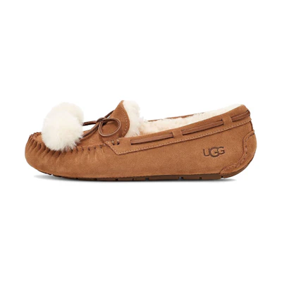 (W) UGG Dakota Bow Pom 'Chestnut'