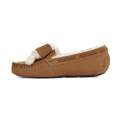(W) UGG Dakota Fur Bow 'Chestnut'