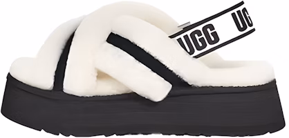 (Women) UGG Disco 'Sheepskin Comfort Warm Fashion Slide - White' 1121550-WHT (Women) UGG Disco 'Sheepskin Comfort Warm Fashion Slide - White' 1121550-WHT