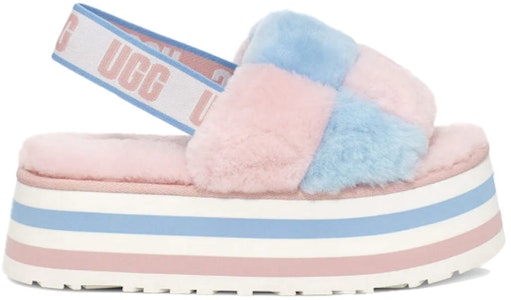 (W) UGG Disco Checker Slide Sol Tebal Pink Biru 1113490-PSTR Order (W) UGG Disco Checker Slide Sol Tebal Pink Biru 1113490-PSTR