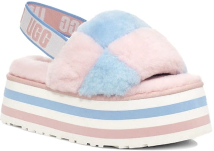 (W) UGG Disco Checker Slide Sol Tebal Pink Biru 1113490-PSTR Lookbook (W) UGG Disco Checker Slide Sol Tebal Pink Biru 1113490-PSTR