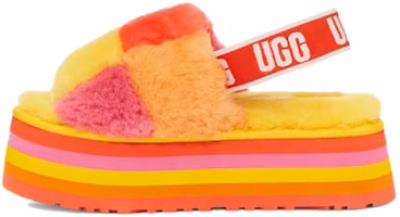 (Women) UGG Disco Checker Slide Thick Sole Sandals Yellow 1113490-PRYW (Women) UGG Disco Checker Slide Thick Sole Sandals Yellow 1113490-PRYW