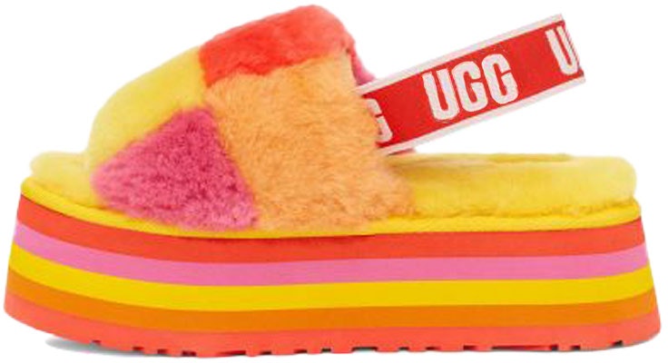 (W) Sandal Tapak Tebal UGG Disco Checker Slide Kuning 1113490-PRYW Buy (W) Sandal Tapak Tebal UGG Disco Checker Slide Kuning 1113490-PRYW