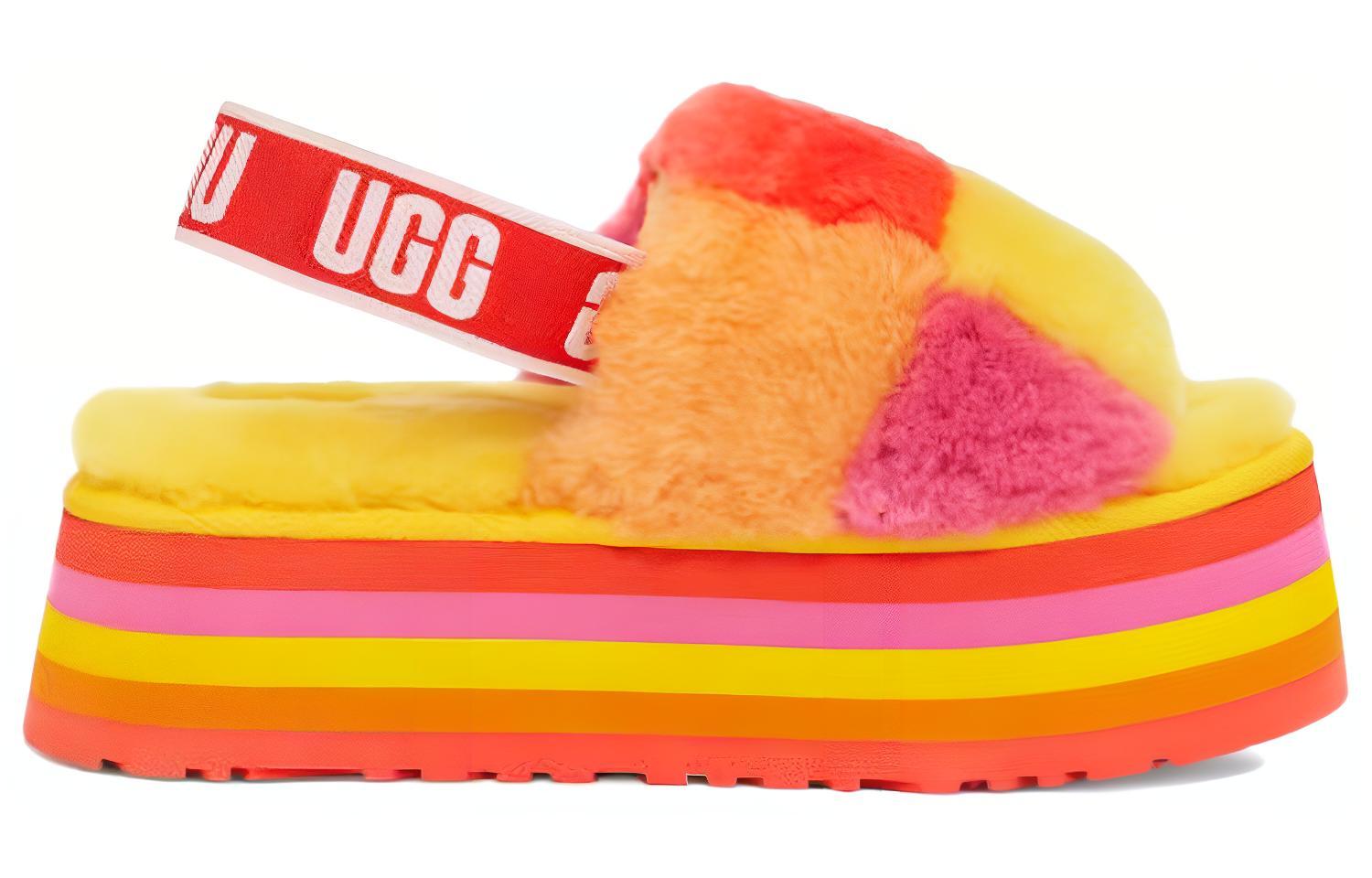 Order (Women) UGG Disco Checker Slide Thick Sole Sandals Yellow 1113490-PRYW
