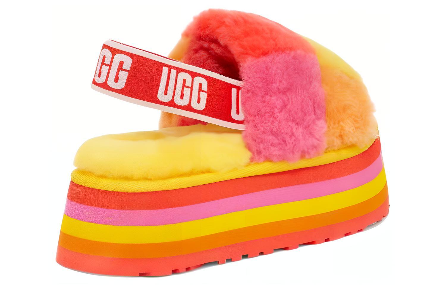 Shop (Women) UGG Disco Checker Slide Thick Sole Sandals Yellow 1113490-PRYW