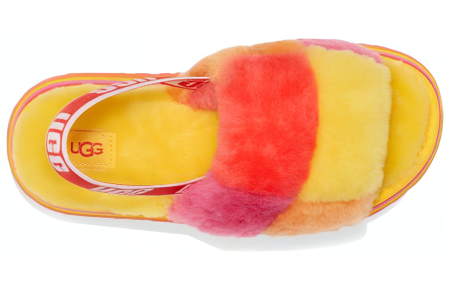 Purchase (Women) UGG Disco Checker Slide Thick Sole Sandals Yellow 1113490-PRYW