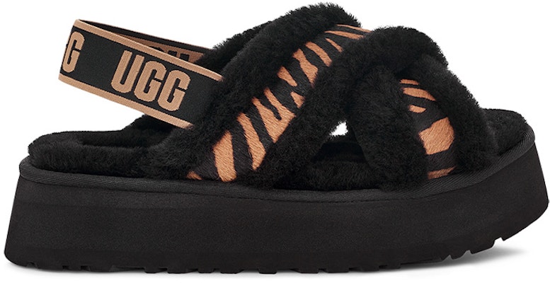 UGG DISCO 交叉滑行虎紋版 羊皮毛一體 舒適休閒 拖鞋 女款 棕色 Order UGG DISCO 交叉滑行虎紋版 羊皮毛一體 舒適休閒 拖鞋 女款 棕色