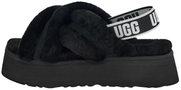 UGG DISCO 羊皮羊毛一體 舒適厚底交叉 拖鞋 女款 黑色 Buy UGG DISCO 羊皮羊毛一體 舒適厚底交叉 拖鞋 女款 黑色