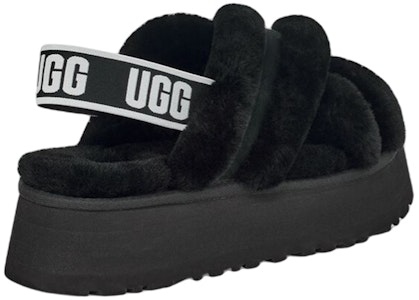 UGG DISCO 羊皮羊毛一體 舒適厚底交叉 拖鞋 女款 黑色 Order UGG DISCO 羊皮羊毛一體 舒適厚底交叉 拖鞋 女款 黑色