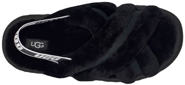 UGG DISCO 羊皮羊毛一體 舒適厚底交叉 拖鞋 女款 黑色 Shop UGG DISCO 羊皮羊毛一體 舒適厚底交叉 拖鞋 女款 黑色