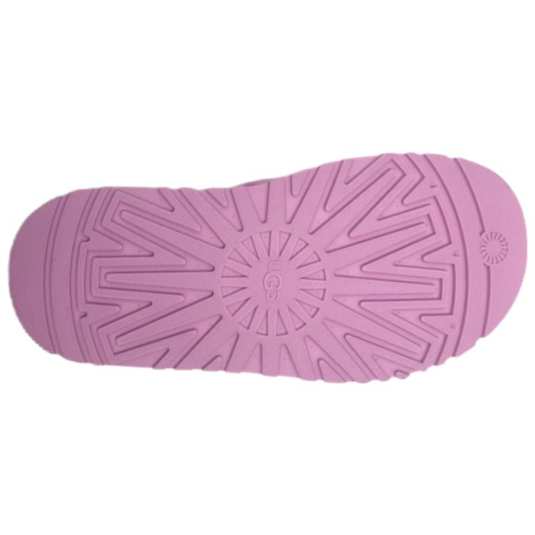 Shop UGG Disco Knot 滑鞋 羊毛皮一體迪斯科交叉加厚底時尚拖鞋 女款 粉紫色