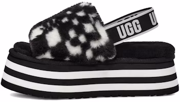 (Women) UGG Disco Slide 'Checkerboard Fluff' 1130877-BWHT (Women) UGG Disco Slide 'Checkerboard Fluff' 1130877-BWHT