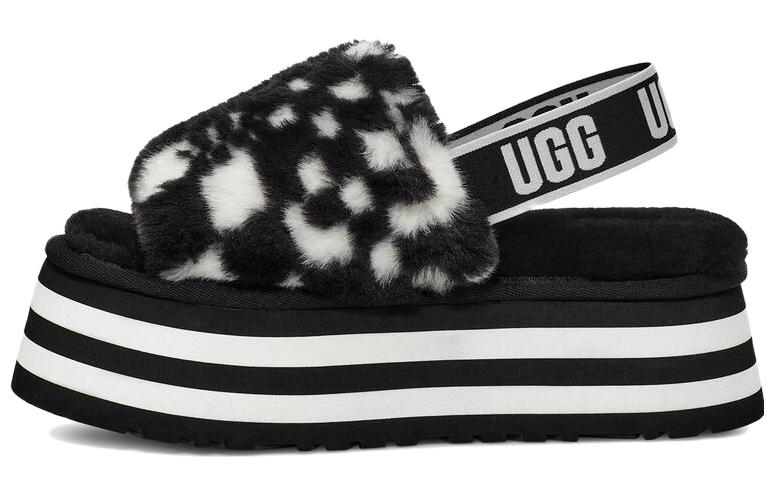 (Women) UGG Disco Slide 'Checkerboard Fluff' 1130877-BWHT