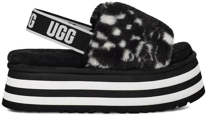 (Women) UGG Disco Slide 'Checkerboard Fluff' 1130877-BWHT Order (Women) UGG Disco Slide 'Checkerboard Fluff' 1130877-BWHT