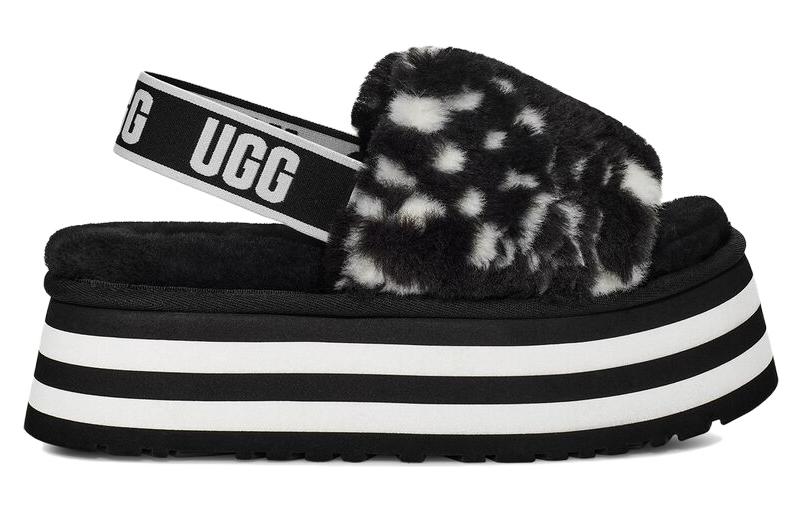 Order (Women) UGG Disco Slide 'Checkerboard Fluff' 1130877-BWHT