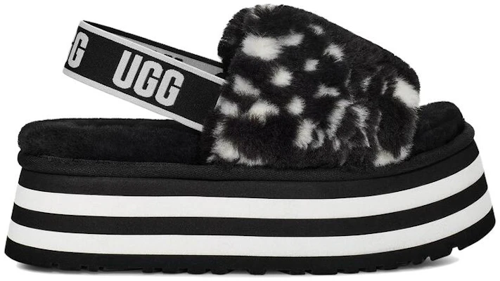 (Women) UGG Disco Slide 'Checkerboard Fluff' 1130877-BWHT Order (Women) UGG Disco Slide 'Checkerboard Fluff' 1130877-BWHT